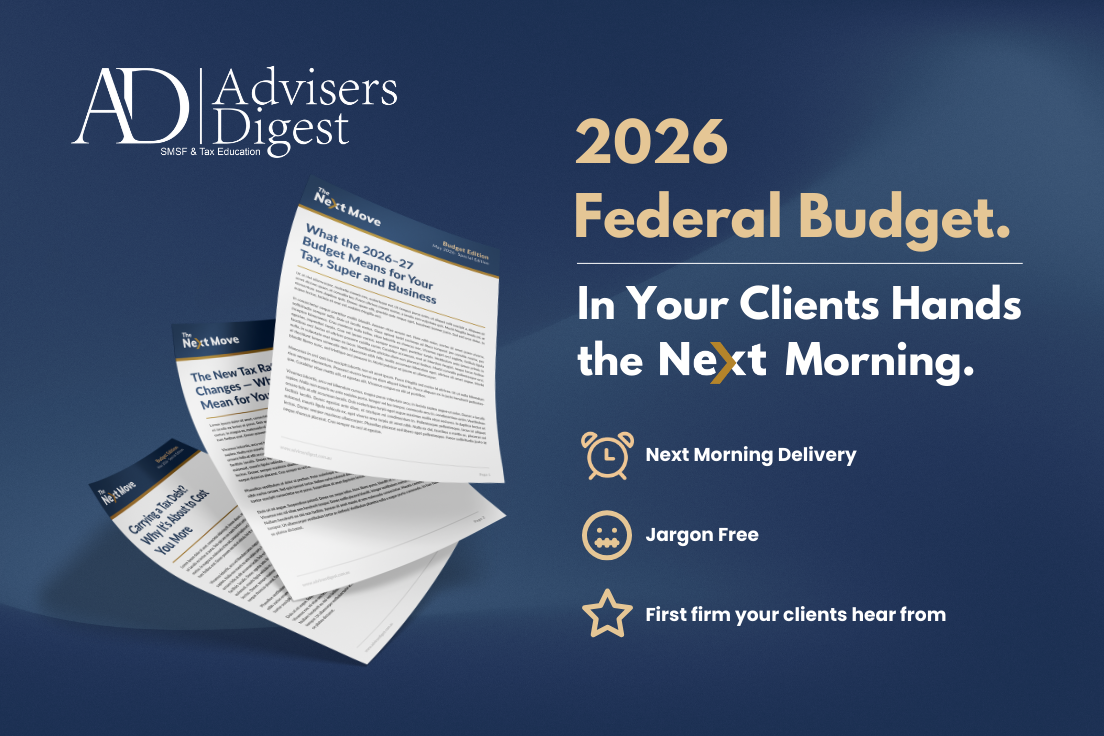 The budget Edition 2026, written for accounting firms clients, provided by Advisers Digest